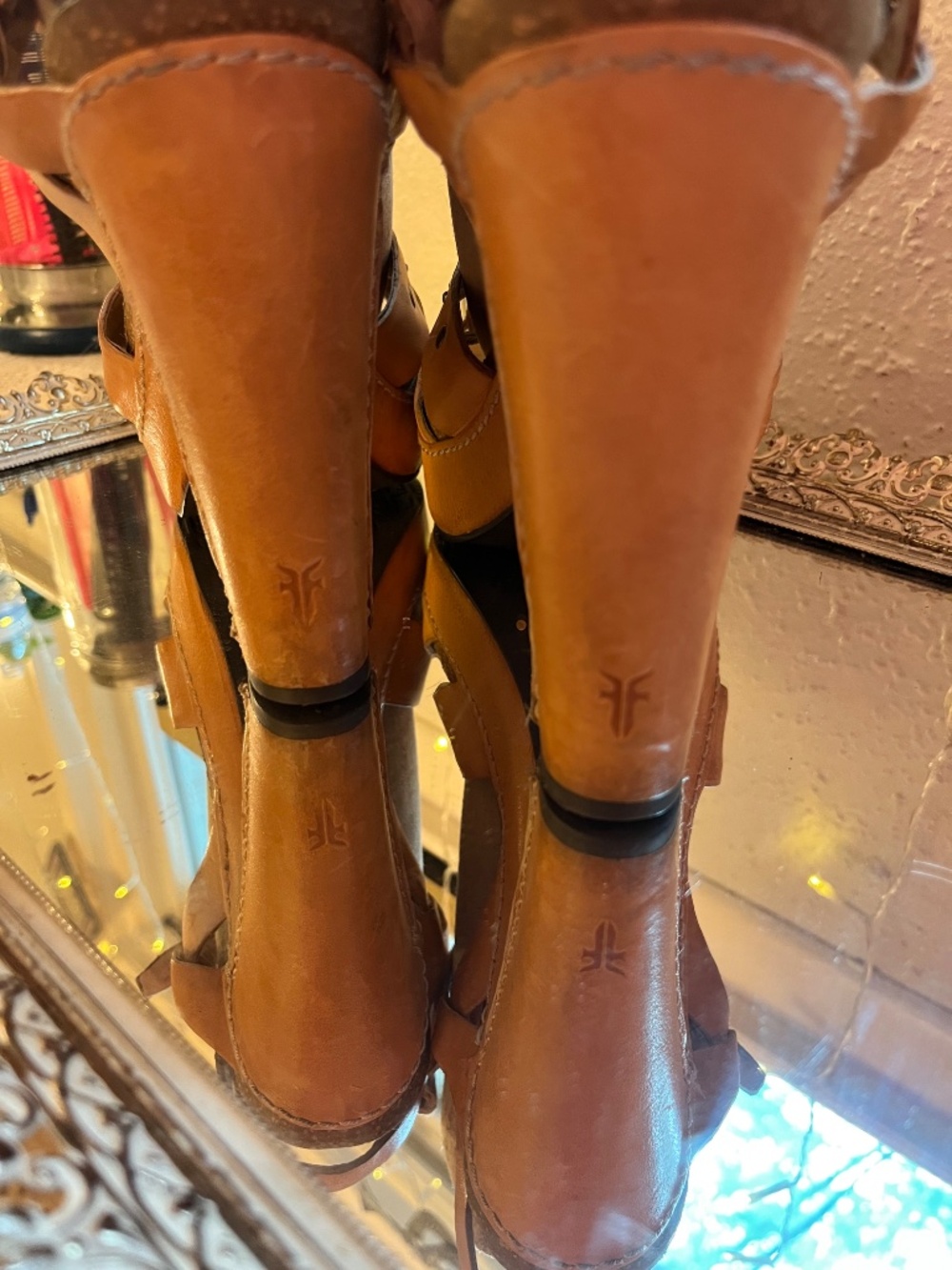 Frye Leather Braided Platform Heeled Sandals - Picture 4 of 7